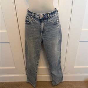 AMO Chloe crop Liberty Straight Leg Jeans, Size 28